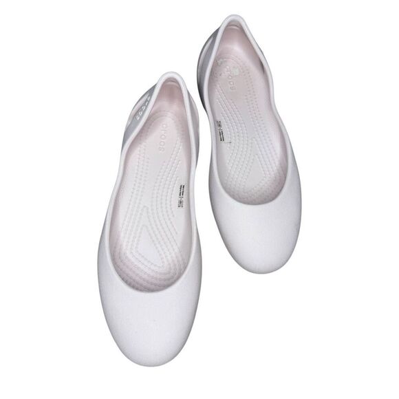 Crocs Women’s 8 Kadee Ballet Flats Barely Pink Comfort Shoes - Picture 2 of 8